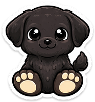 Chibi Black Lab Sticker