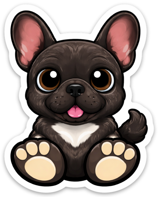 Chibi Black Pug Sticker