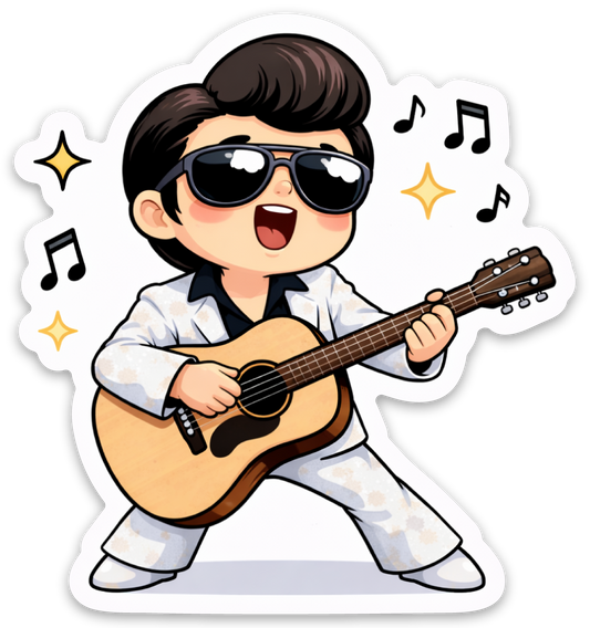 Rock N Roll Guitar Icon Sticker