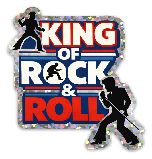 King of Rock N Roll glitter sticker