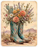 bloomin turquise boots RECT magnet