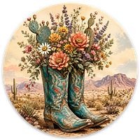 bloomin turquoise boots CIRCLE sticker