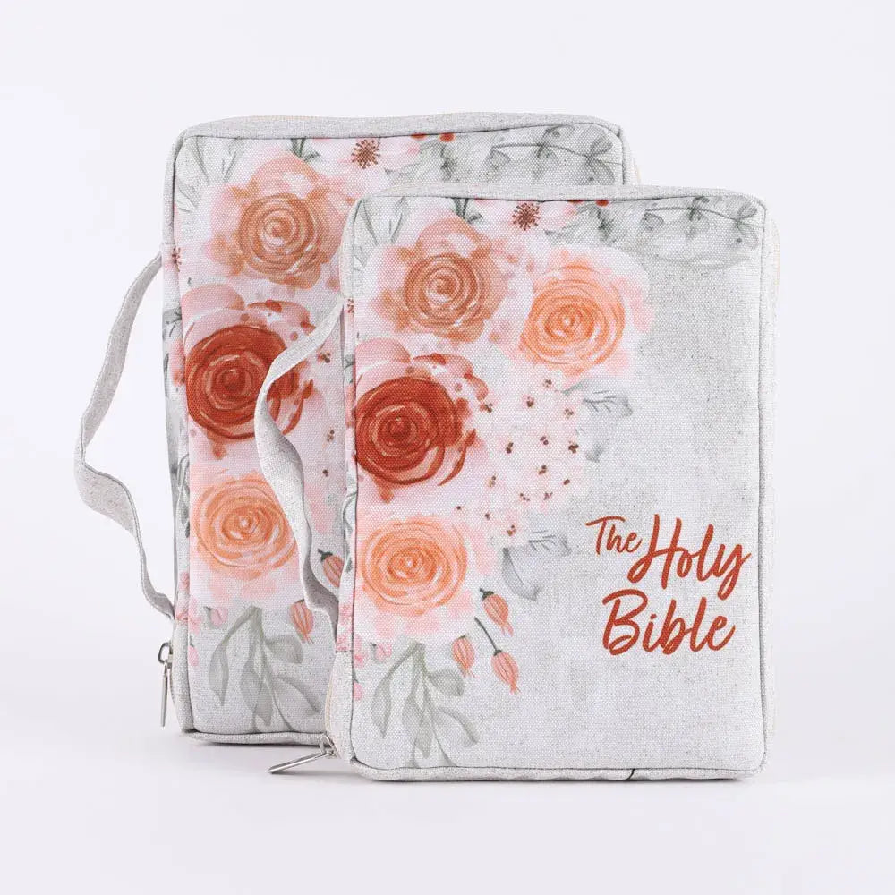 Bible Cover Canvas Floral Holy Bible L