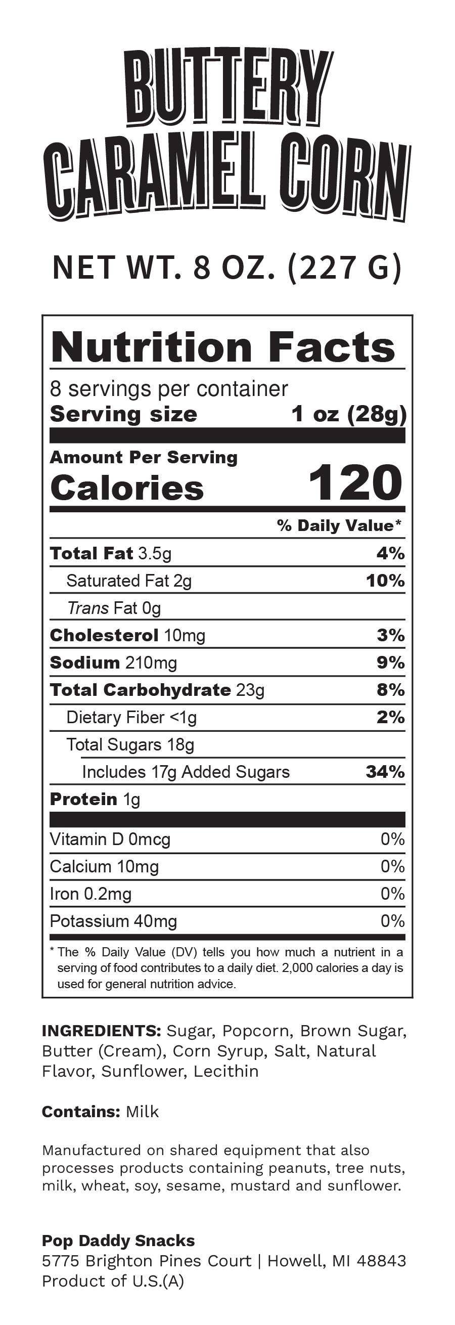 Flavored Popcorn - 8oz - Buttery Caramel Corn
