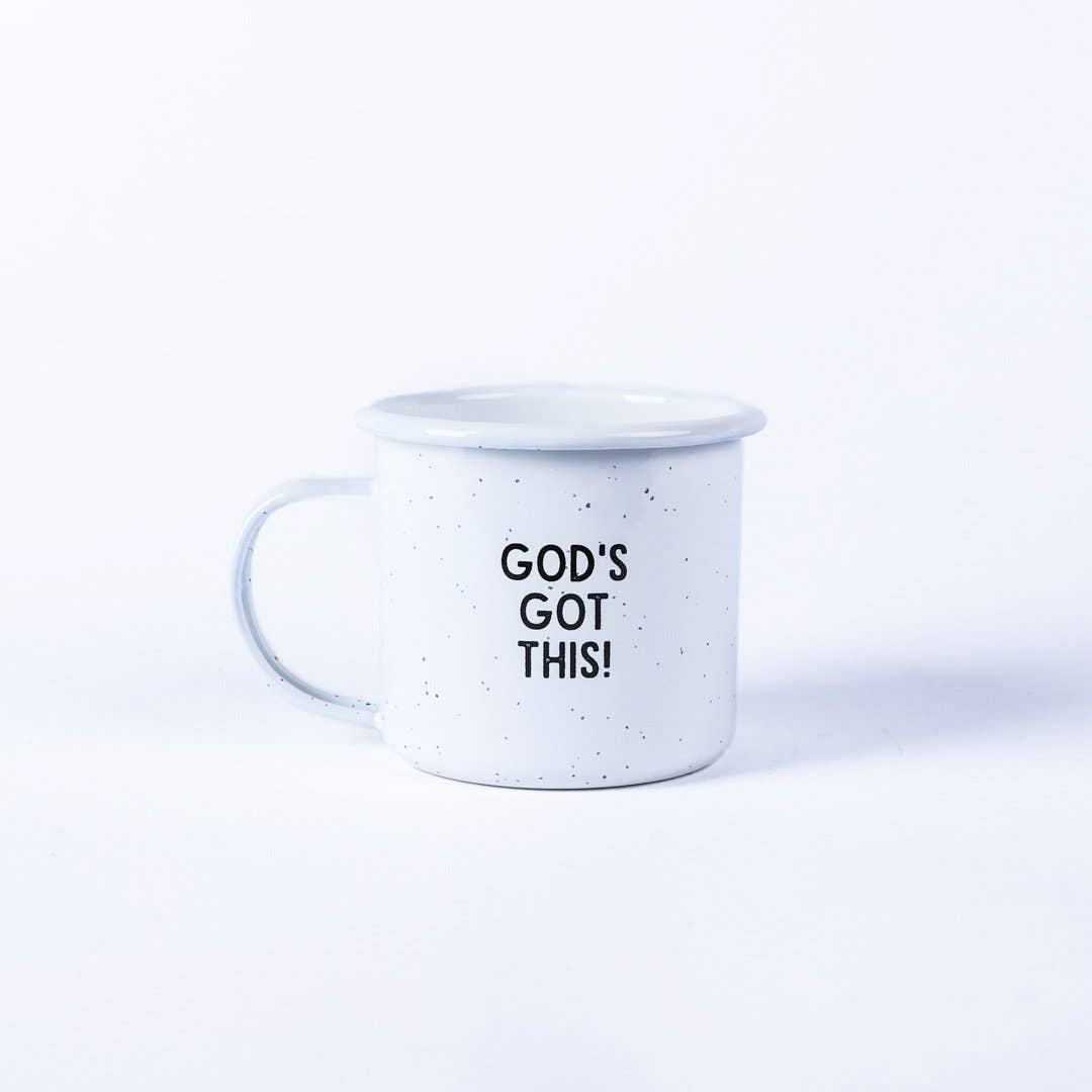 12 oz White Campfire Mug "Be Still"