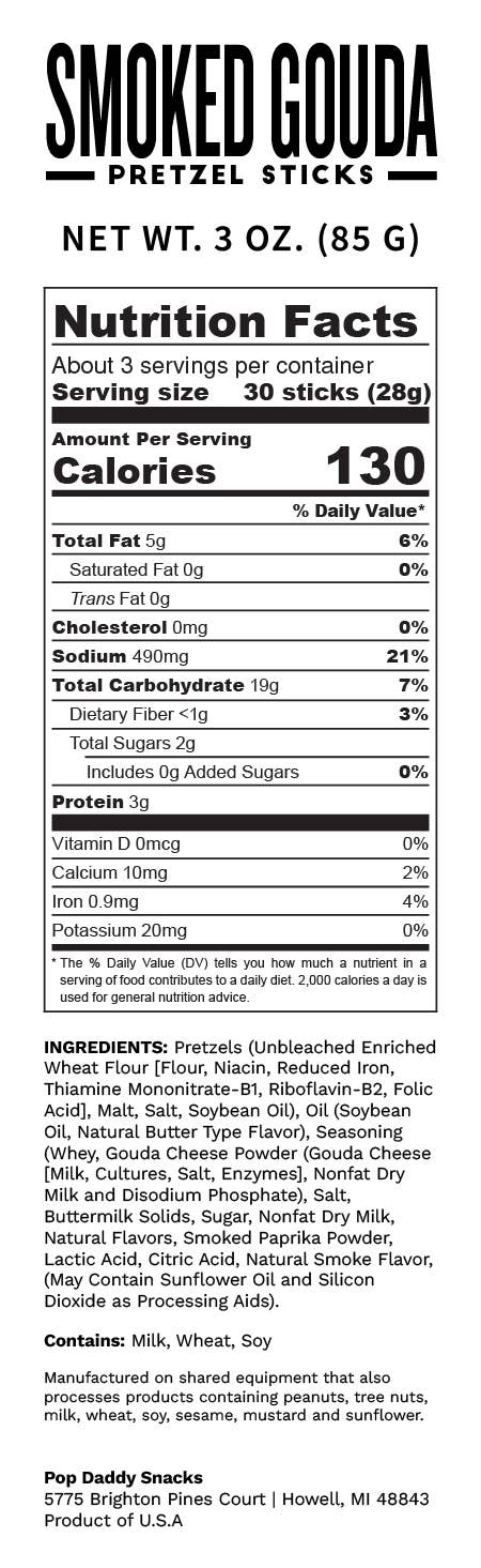 Seasoned Pretzels - 3oz - Smoked Gouda (NEW 12CT)