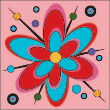 Mid Mod Daisy 3 in sticker