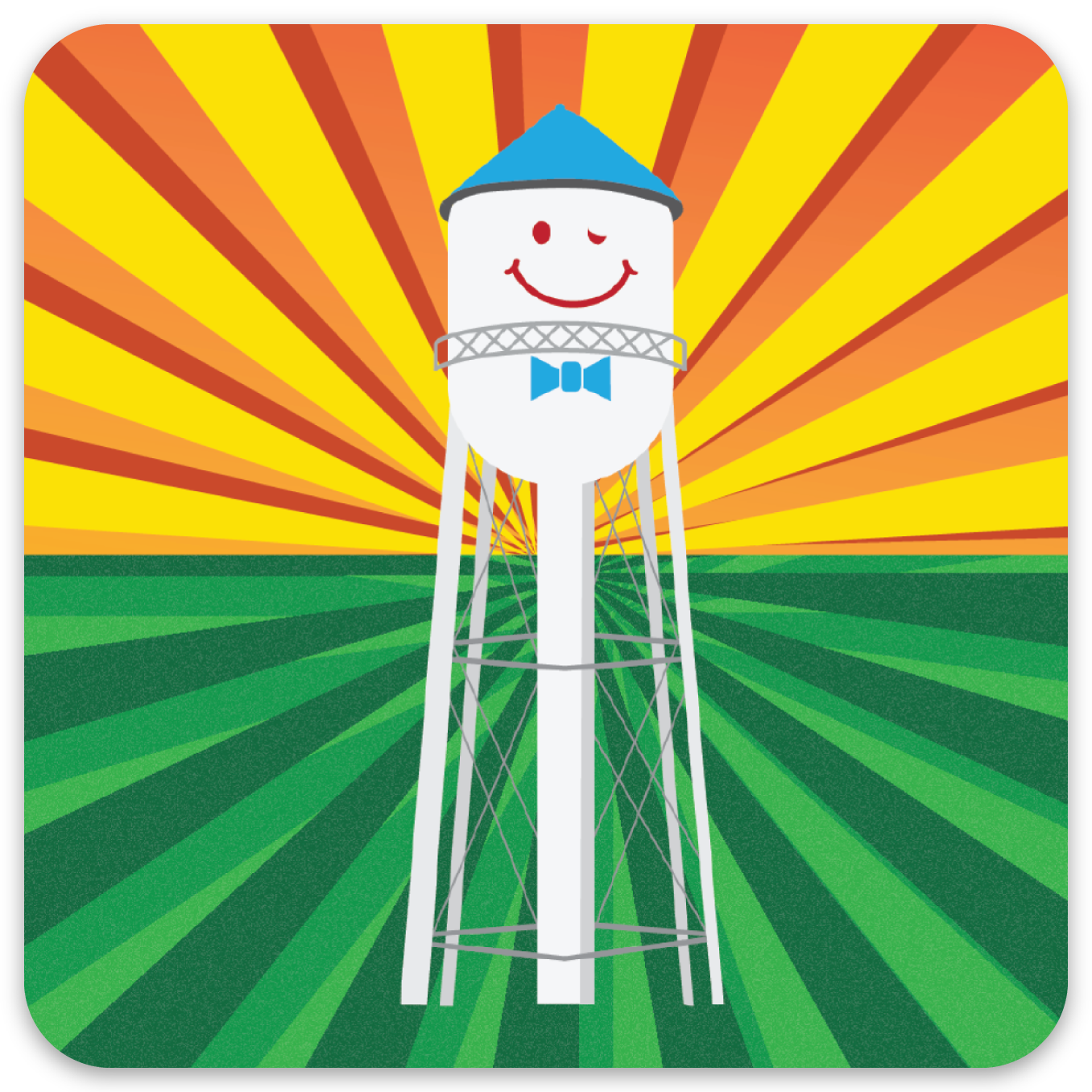 Classic Smiley Sunrise Sq 3in