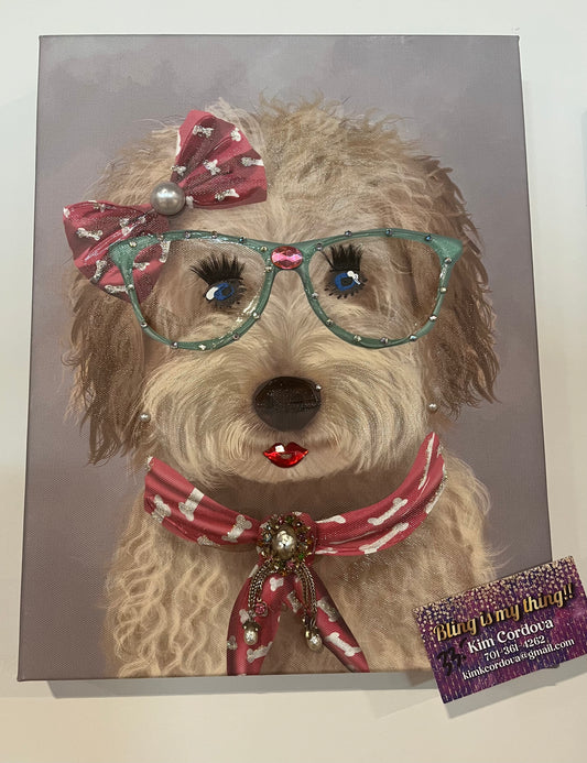 Pup with Glasses & Bow