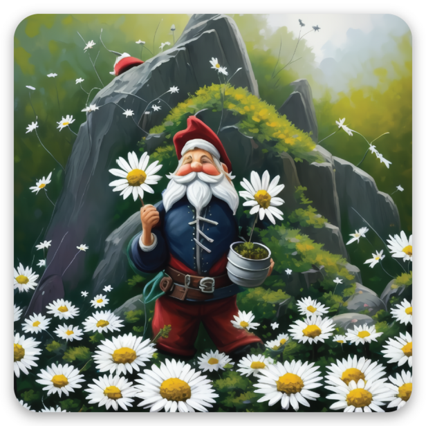 Gnome Daisies | 2" magnet