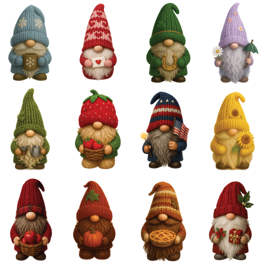 Year of Gnomes 12 pack buttons