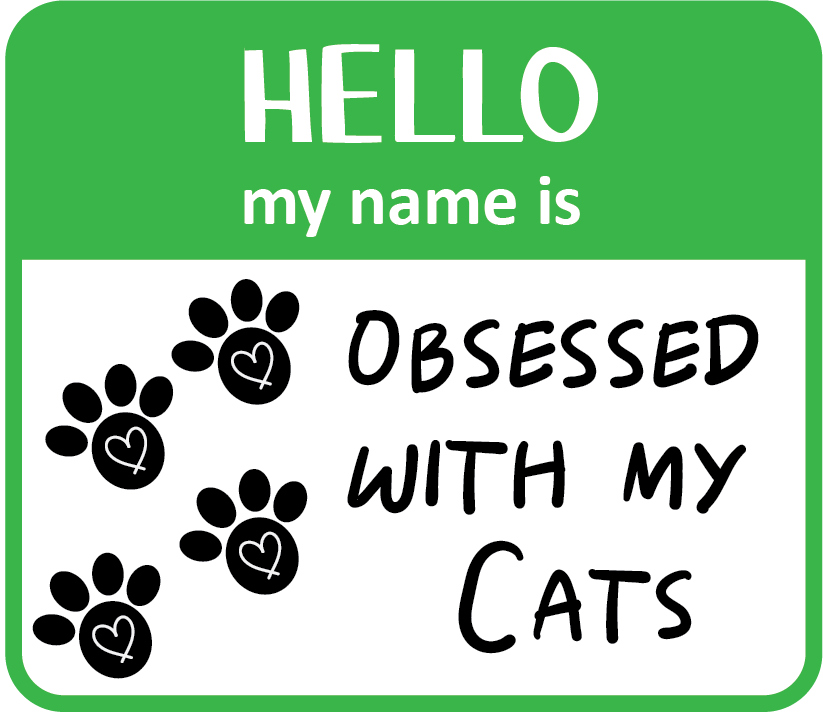 Hello Obsessed CatS sticker