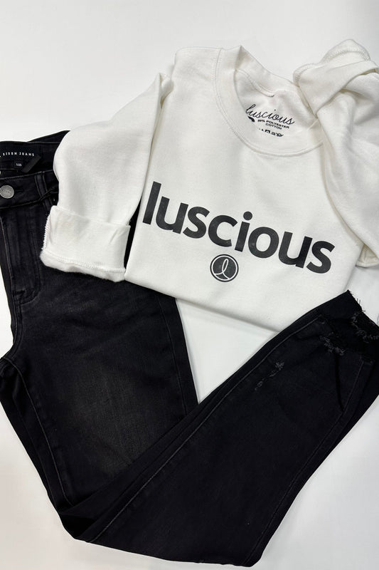 Luscious White Crew Neck Sweatshirt