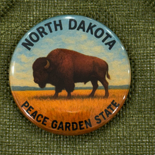 ND Buffalo Magnet Round