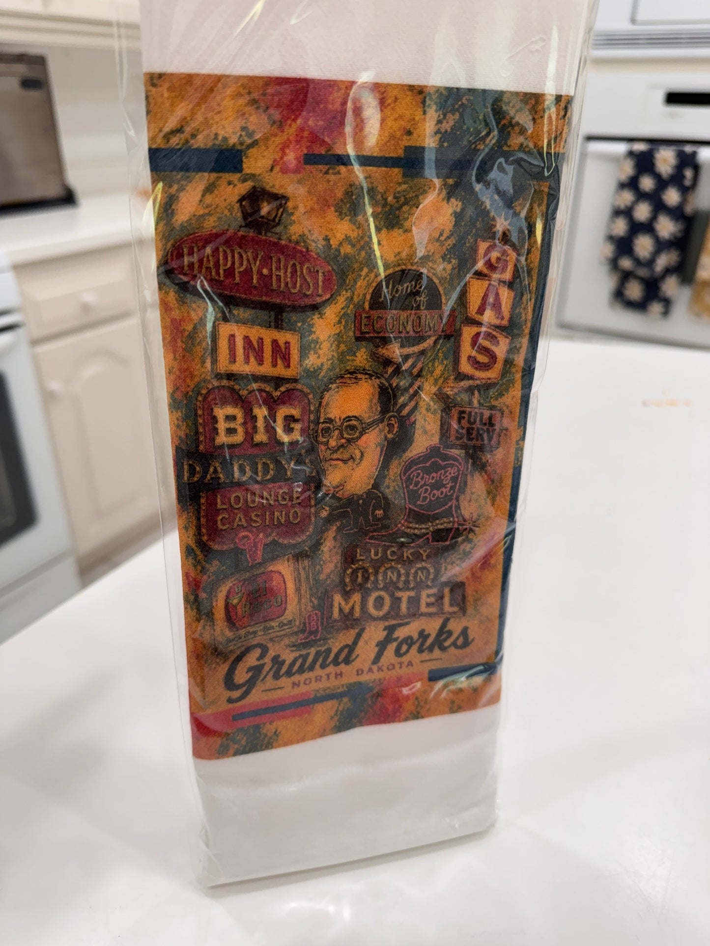 Grand Forks Retro Signs Kitchen Towel