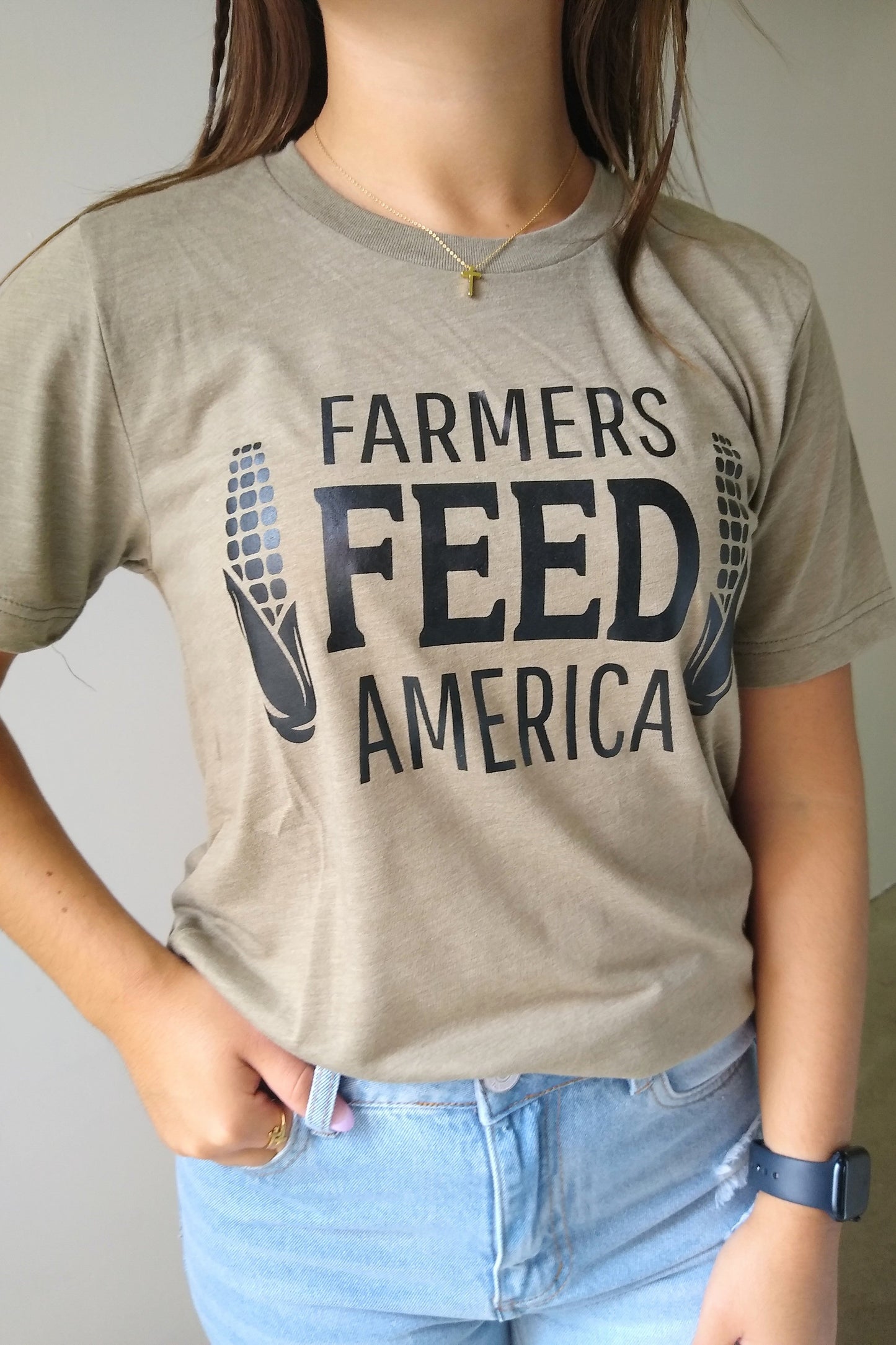 Farmers Feed America Olive Graphic Tee