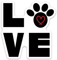 Love Paw Print sticker