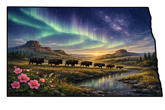 ND Buffalo Northern Lights SUMMER sticker