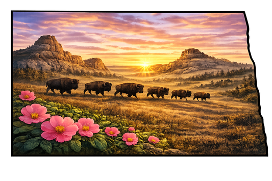 ND Buffalo Sunset MAGNET
