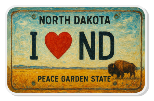LARGE ND License Plate Acrylic Magnet