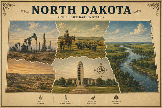 north dakota vintage magnet