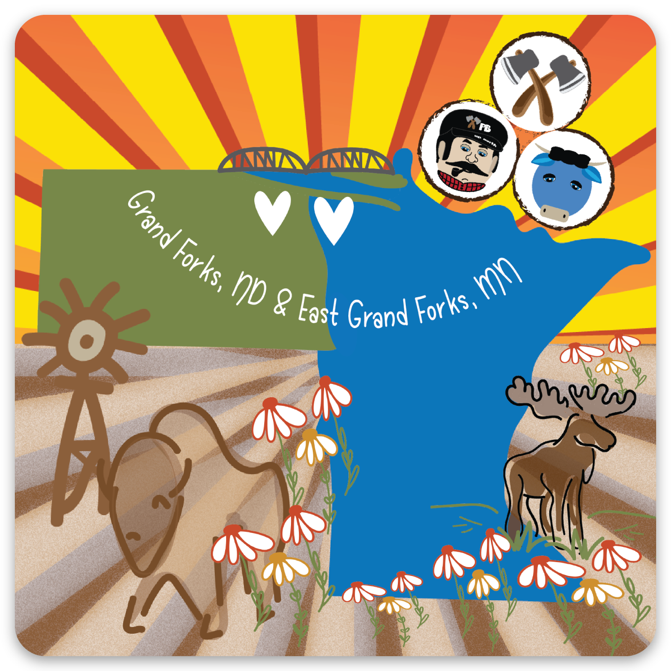 ND & MN combo sticker