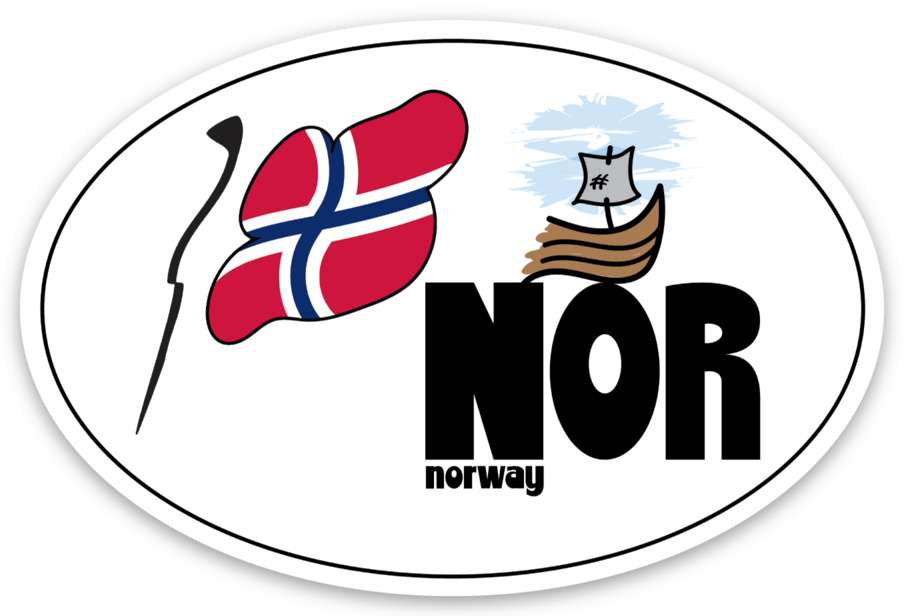 Oval NOR Flag Viking Ship