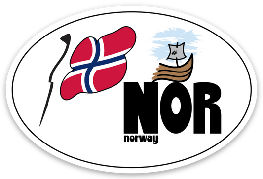 Oval NOR Flag Viking Ship