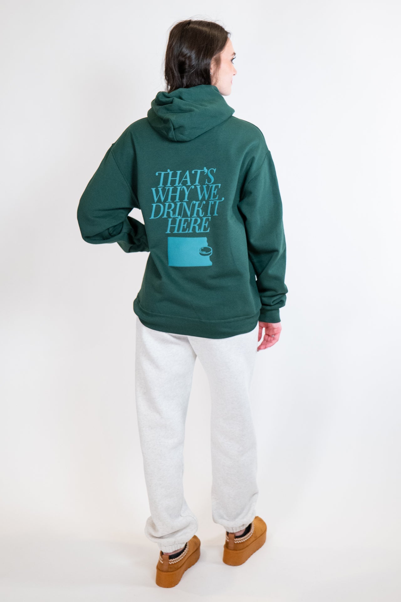 Forest Green Heaven & Beer Hockey Hoodie Sweatshirt