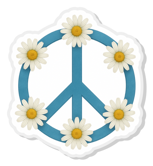 Peace Daisies Pin Acrylic