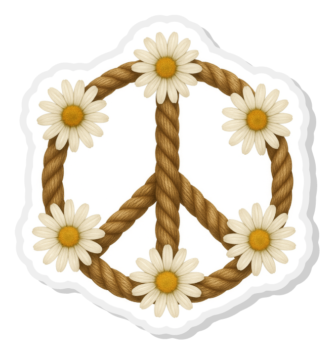Peace Daisies ROPE Pin Acrylic