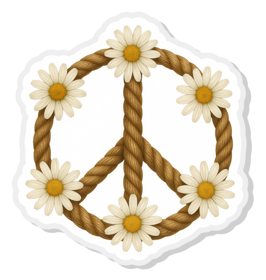 Peace Daisies ROPE Pin Acrylic