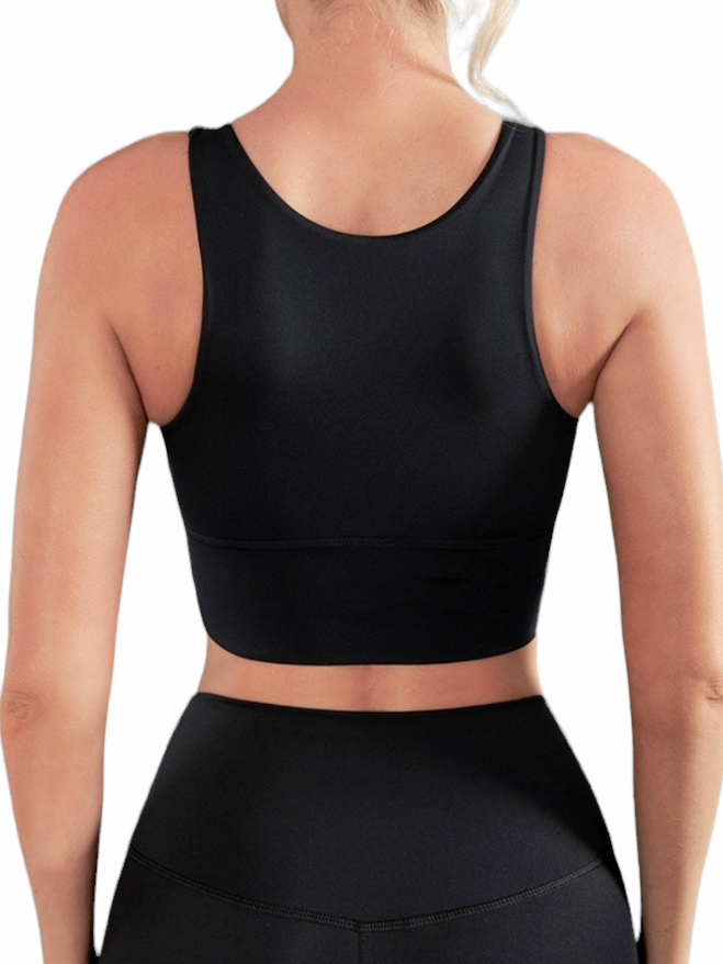 Black Shockproof Supportive Sports Bra