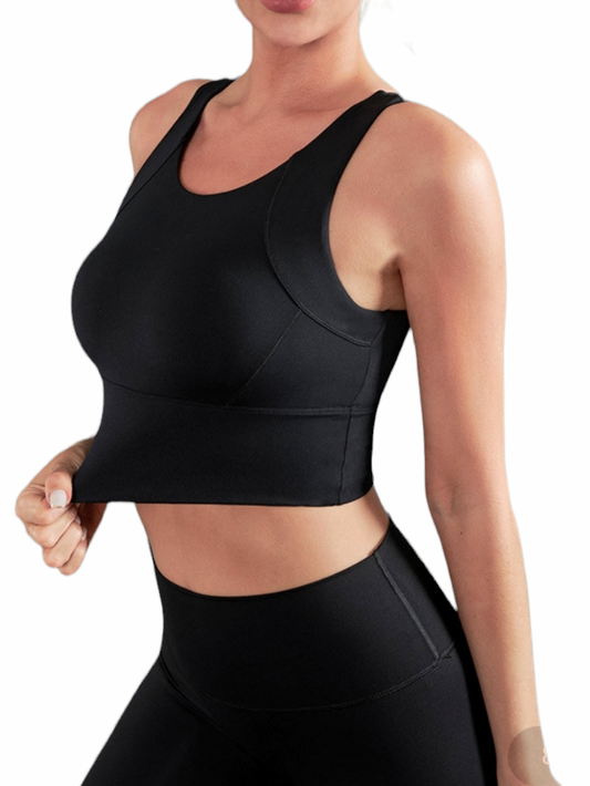 Black Shockproof Supportive Sports Bra