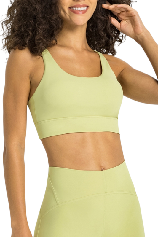 Lily Green Y Back Shockproof Sports Bra
