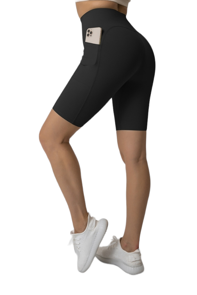 Ascend Black Pocket Biker Shorts