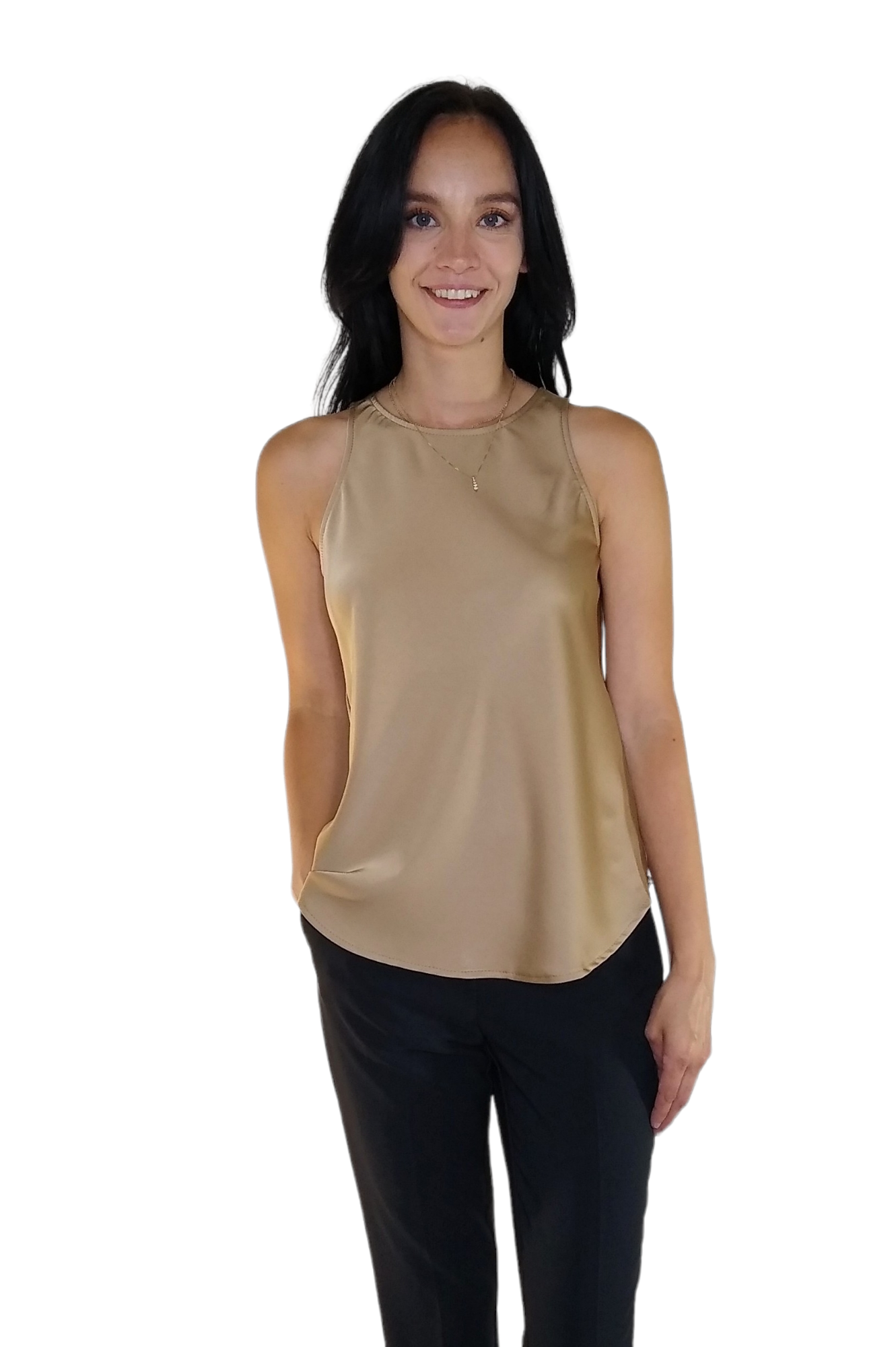 ILTM Champagne Luna Satin Tank Top