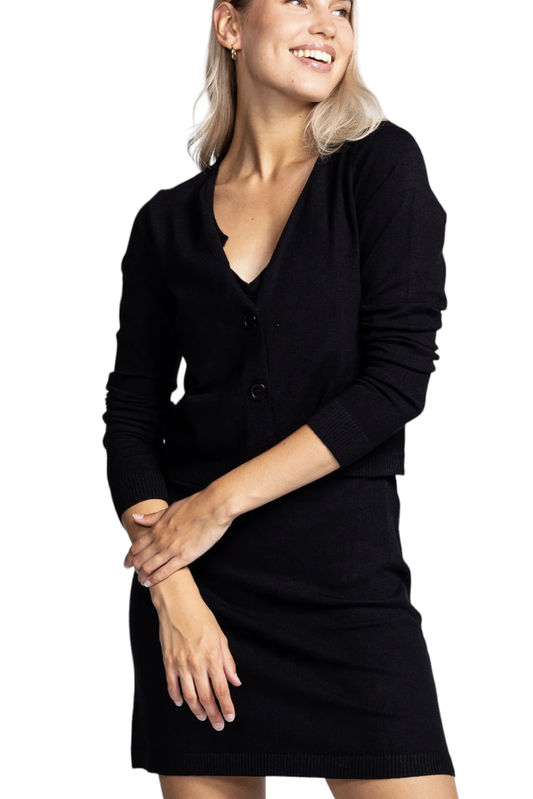 Pink Martini Black Norah Dress & Cardigan Set