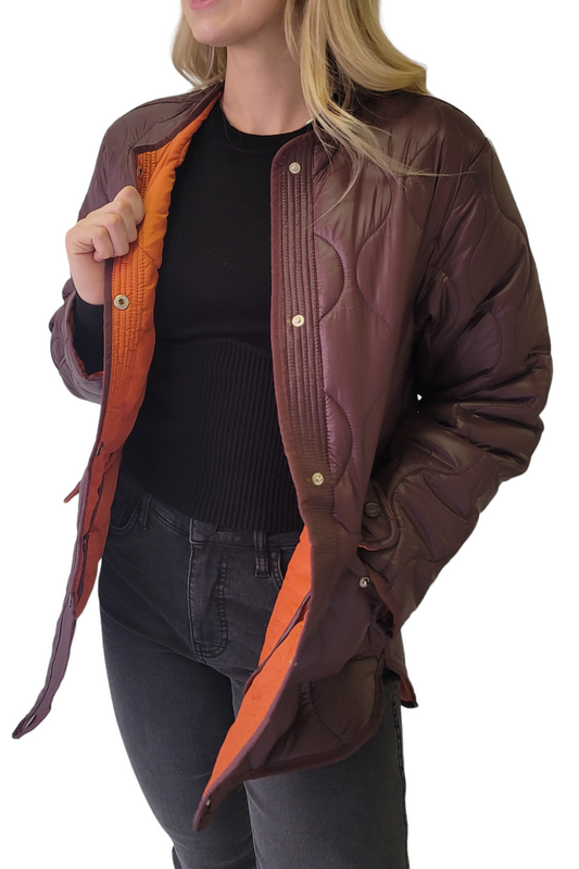 Dex Bordeaux Quilted Puffer Jacket