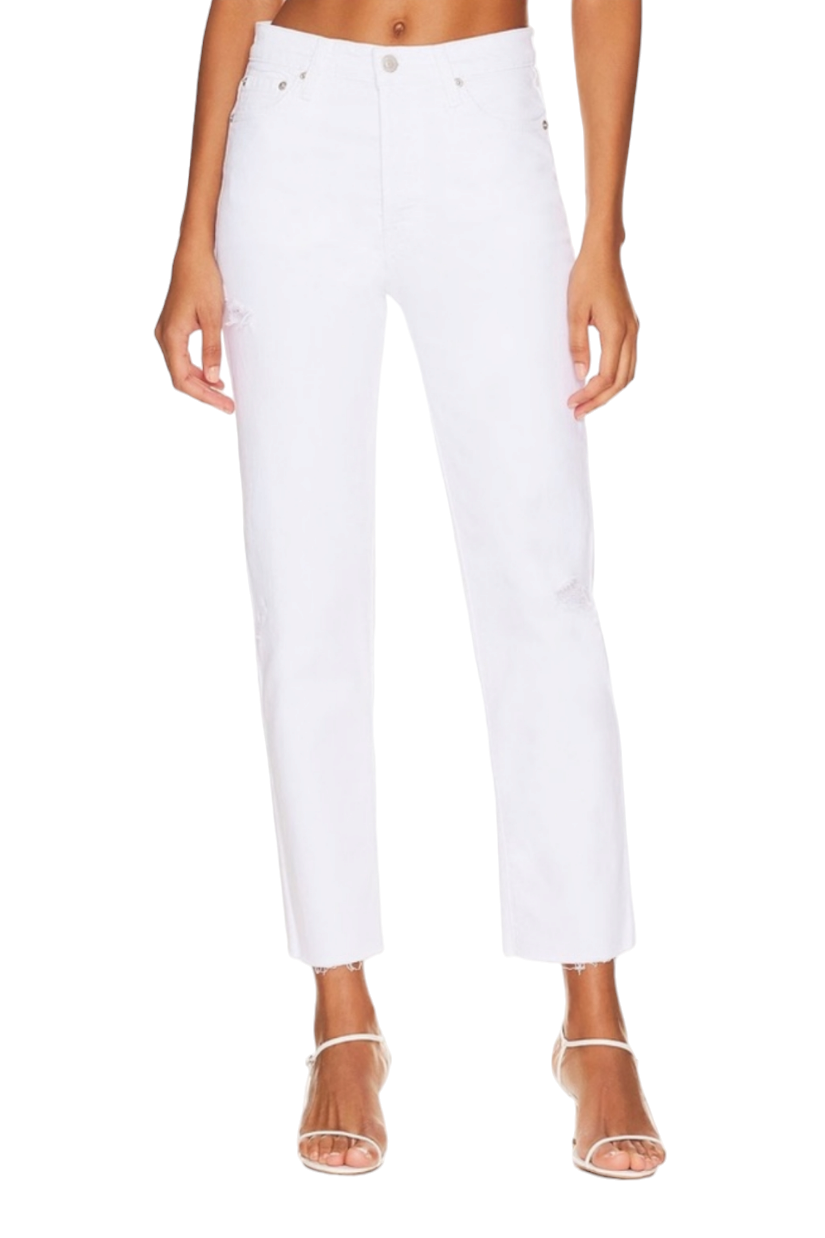 Pistola Charlie White High Rise Classic Straight Blanca Vintage Jeans