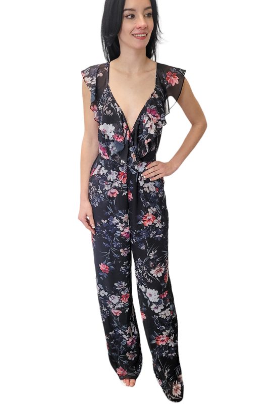 Yumi Kim Black Floral Jumpsuit