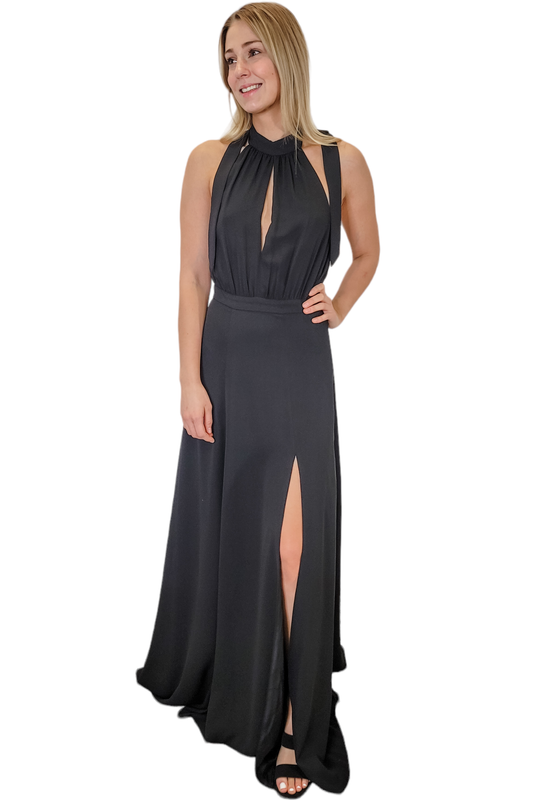 Yumi Kim Black Halter Neck Maxi Dress