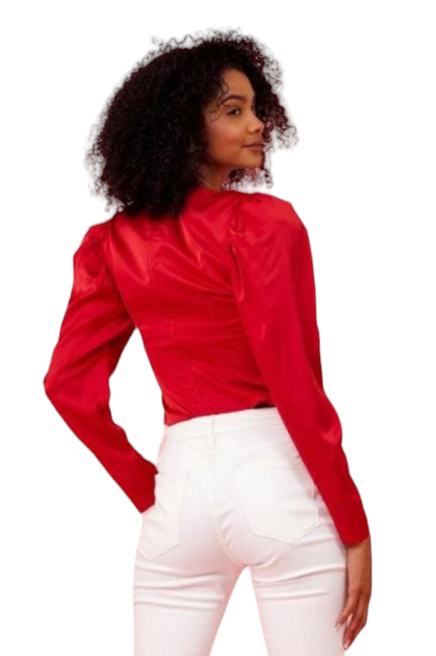 Hutch Red Satin Arla Sweetheart Top