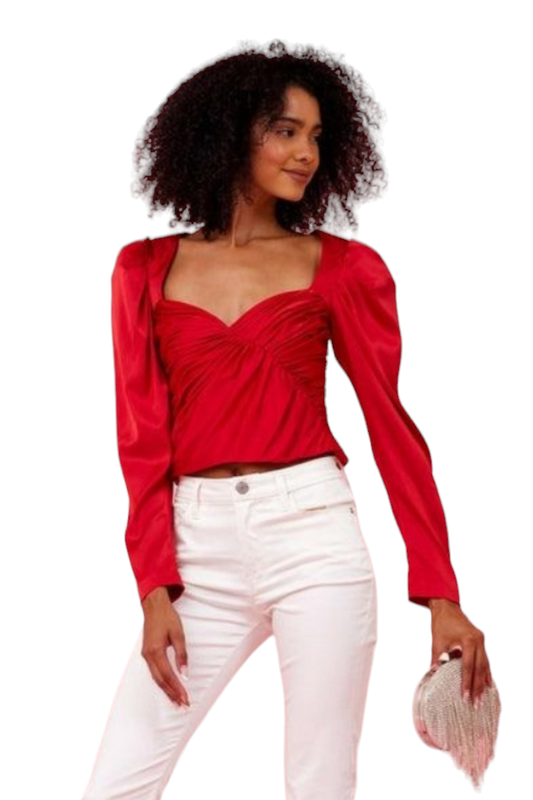 Hutch Red Satin Arla Sweetheart Top