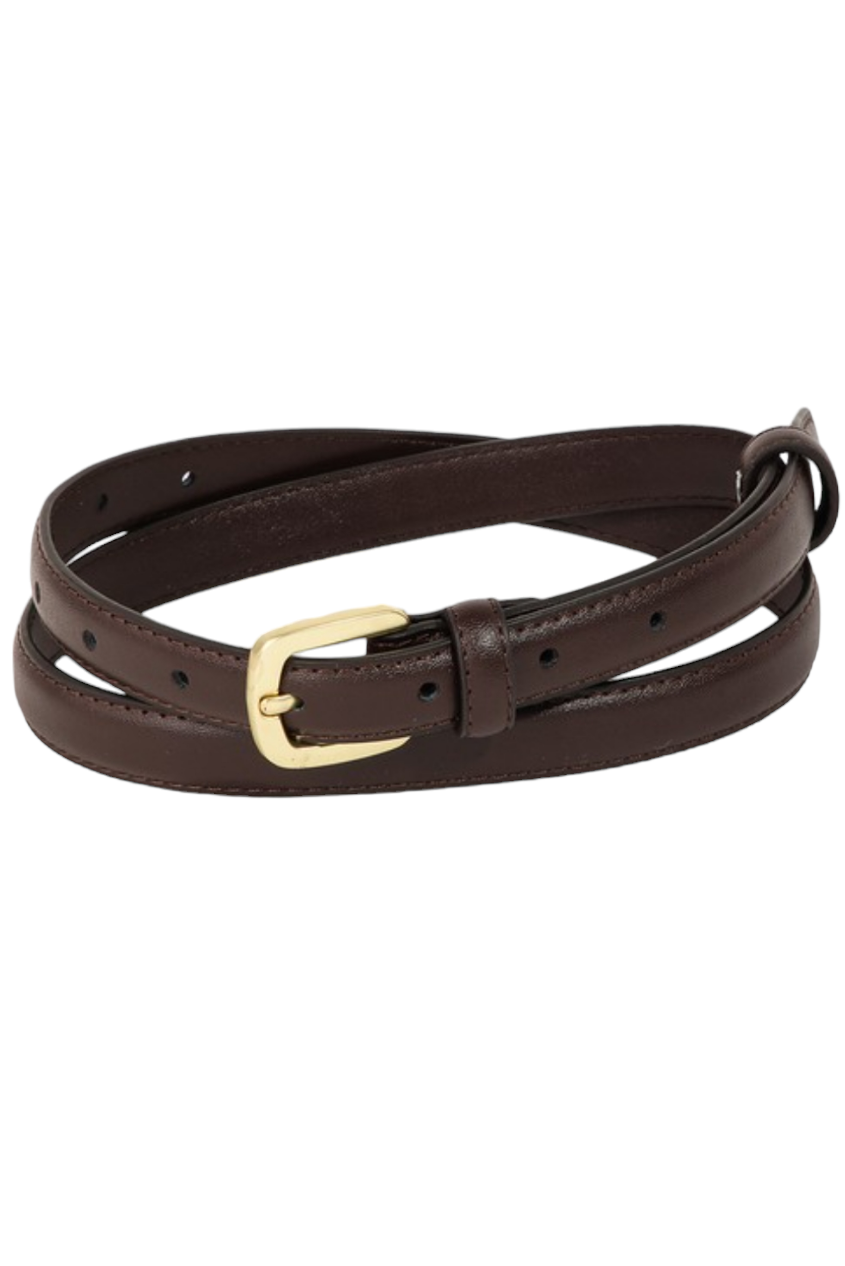 Thin Faux Leather Belt
