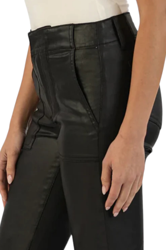 Kut From The Kloth Reese Black Coated Ankle Straight Leg