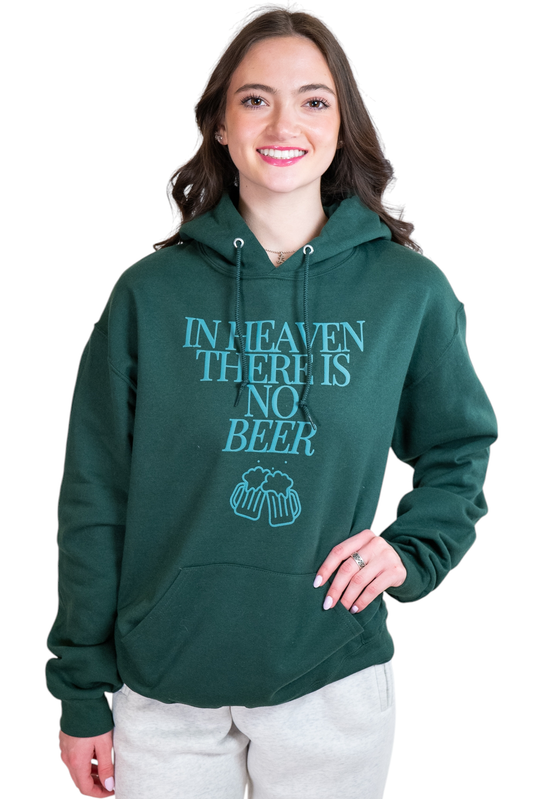 Forest Green Heaven & Beer Hockey Hoodie Sweatshirt