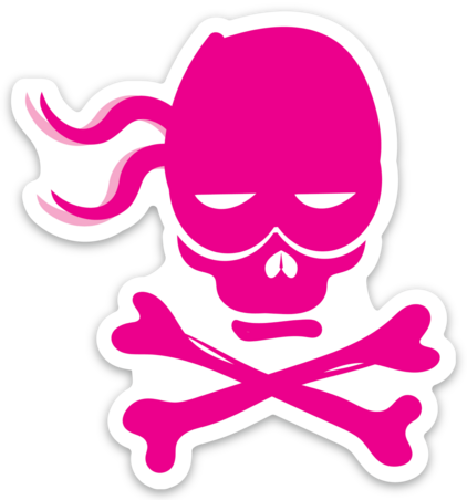 Pirate Skull Pink/White