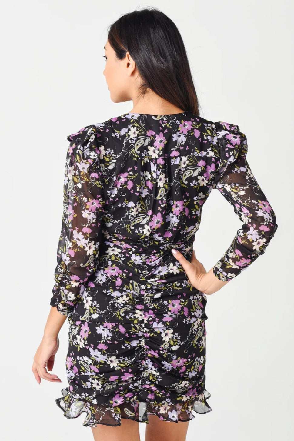 ASTR Kimbra Floral Ruched Mini Dress