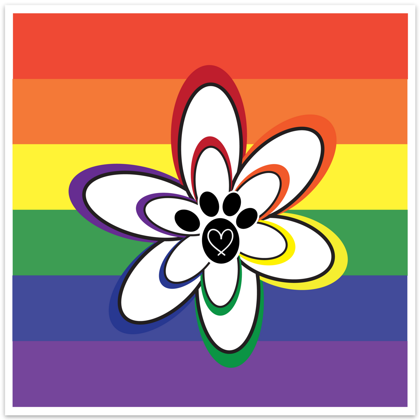 Rainbow Paw 6x6 Sticker